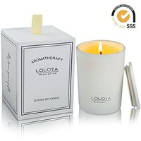 LALATA Lemon Tea Musk Scented Candle Gift Soy Wax Aromatherapy Set of Fragrance Soy Candle 9.5 OZ-270g 55 Hours Burn Fine Home Fragrance Gifts Candle for Stress Relief and Relaxation
