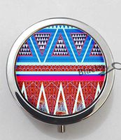 BlackKey Aztec Ombre Pattern 3-Compartment Decorative Pocket Gift Box Case Organizer for Pill, Color 1 -1119