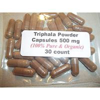 Triphala Powder Capsules from Dried Haritaki Fruit (100% Pure & Organic) 30 Count