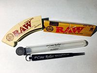 The Cone Roller with RAW Rolling Papers and Filters (Black)