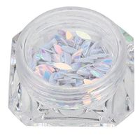 Nail Sequins Glitter,Putars Fashion Colorful Nail Art Rhinestone Crystal Nail Glitter Manicure Decoration (White)