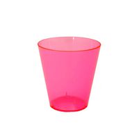 Party Essentials Hard Plastic 2-Ounce Shot/Shooter Glasses, Neon Pink, 50 Count