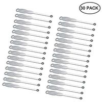 EVERMARKET 30pcs Sliver Metal Ear Spoon Earwax Curette Remover Earpick Tool Hanging Clean Tool for Ear Key Hanging Key Pendant for Adult Children