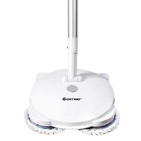 COSTWAY Cordless Electric Spin Mop, Spray Wireless Dual- Head Mop with LED Light, Adjustable Telescopic Rod Height & Angle, Rechargeable Quiet Powerful Cleaner Spin Mop Polisher and Scrubber