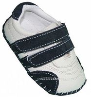 Jiazibb Genuine Cow Leather Unisex Child Pure Leather Baby Toddler Soft Bottom Indoor Crib Shoes (Insole Length:140mm, Dark Blue)