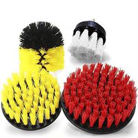 Vila Drill Brush Set, Red and Yellow, Durable Synthetic Fiber, Attaches to Any Drill, Effectively Removes Stains, Great for Tubs, Shower Pans, Floor Tiles, Glass Stove Tops, 4-Pack