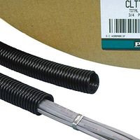 Panduit CLT25N-10M630 Nylon Slit Corrugated Loom Tubing, Black