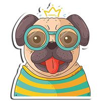Cute Pug Sticker Dog Stickers Waterbottle Sticker Tumblr Stickers Laptop Stickers Vinyl Stickers