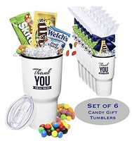 6-Piece Thank You Candy Tumblers/Admin Office Gifts/Holiday Hershey Gift Mug/Teacher Appreciation Gift/Corporate Thank You Gift/Nurse's Day Gifts/Employee Appreciation Gifts