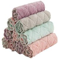 Goodfans 10 pcs Soft Smooth Water Absorption Solid Home Dishcloth Bowl Cleaning Cloth Sponges