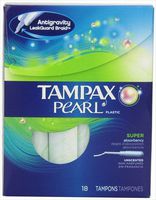 Tampax Pearl Plastic Super Absorbency Unscented Tampons44; 18 Count