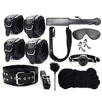 Black Leather Bundled Toy, Set of 10, Unisex