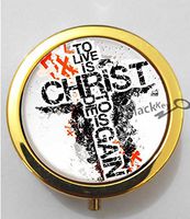 BlackKey Christian Cross Lords Prayer Cross 3-Compartment Decorative Pocket Gift Box Case Organizer for Pill, Color 2 -854