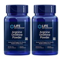 Life Extension Arginine Ornithine Powder Amino Acid Support for Muscle Health and Recovery Dietary Supplement - Net Weight 150 Grams / 0.33 Pound / 5.29 Ounces (Pack of 2)