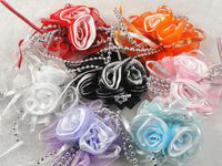 10pcs Organza 2 Roses Acrylic Beads Streamers Appliques Bow U Pick (Mix)