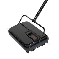 Eyliden Carpet Floor Sweeper Hand Push Automatic Compact Broom 4 Corner Edge Brushes Black