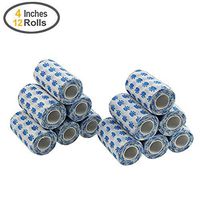 MUEUSS Self-Adhesive Bandage Wrap Tape 4 Inches x 6 Yards (White Cat Paw, 12 roll)