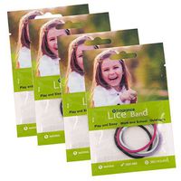 Bearant Elastic Lice Repellent Hair Bands - DEET-Free, with Natural Essence Oils (4 Packs, Multi-Color)