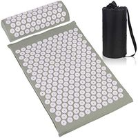 ESUP Acupressure Mat and Pillow Massage Set for Back, Neck, Headaches Muscle Relaxation,Sciatic Pain Relief and Trigger Point Therapy, Best Mothers Day Gifts (Gray)