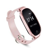 JINRU Women Smart Fitness Watch, Heart Rate Monitor Smart Bracelet IP67 Waterproof Health Sleep Activity Tracker Pedometer for Smartphone,Pink