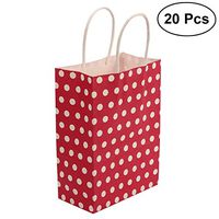 TOYMYTOY Gift Bag,Kraft Paper Bags with Handle Christmas Shopping Favor Bag,20pcs(Red)