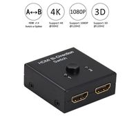 HDMIi Splitter 4k or 4k HDMI Switch 2 Port ROITB Bi-Directiona Switcher HDMI V1.4 Supports 4K Ultra HD, 1080P, 3D