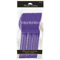 Amscan 4547.25 Plastic Spoons, 8.7" x 4.3", Purple