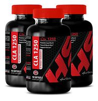 Energy Boost Natural - CLA 1250 Mg - for Fat Loss - HI-Potency Ingredients - conjugated linoleic Acid weightloss - 3 Bottles (180 Softgels)