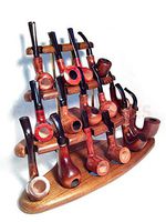 New Wooden Pipe Stand Rack Holder for 15 Tobacco Pipe - Smoking Pipe. Handcrafted