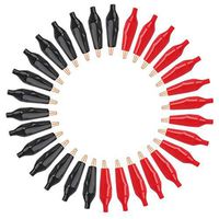 Pure Copper Alligator Clips, DROK 50 pcs Crocodile Alligator Clips Clamps Jumper Electric Test Clip Helper with Protective Insulation Cover