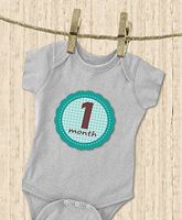 MuchMore' Baby Monthly Stickers for Boy, Bodysuit Stickers, One Size Stickers Great Shower Gift Excellent Baby Photo Props #7002, 4"