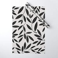 Society6 Wrapping Paper, Pack of 5, Black and White Plant Leaves Pattern by Alisa Galitsyna