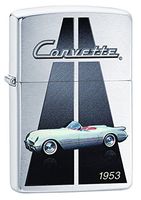 Zippo Lighter Chevy Corvette 1953 Brushed Chrome