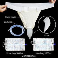 XIHAA Drainage Bag Urine Collector,Women's and Men's Elderly Urine Catheters Elderly Bedding, Urine Collector, Hypo-Allergenic Silicone,Men(Normal)