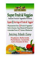 Country Farms Super Fruit and Veggies Capsules, 30 Fruits and Vegetables, 30 Servings