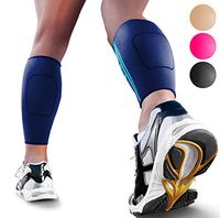 Calf Compression Sleeves by SPARTHOS (Pair) – Leg Compression Socks for Men and Women – Shin Splint Calf Pain Relief Calf Calves Sports Support Running Walking Yoga Thigh Hamstring Brace (Blue-S)