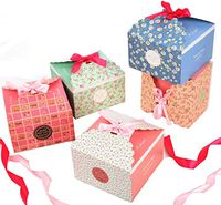 Gift Boxes,Decorative Treats Boxes with Ribbon Goody Box,Candy Cookies Soap Wrap for Brithday Christmas Holiday Wedding -Set of 15