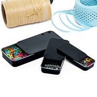 1296ea - 2-1/4 X 1-1/4 X 1/2 Black Slide Top Tin Can