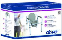 Drive Medical Deluxe Folding Commode with Commode Bucket and Splash Guard