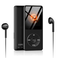 MP4 Player, Aigital Portable HiFi Music Player Built-in 8GB Capacity, Economic Multi-Functional Mini MP3/MP4 Player Voice Recording Adapter, Can Expand to 128GB - Black (Headphones, Case Included)