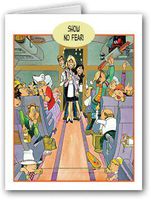 Funny Flight Attendant Note Card - 10 Boxed Cards & Envelopes