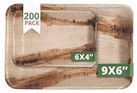 CaterEco Rectangle Palm Leaf Plate Set