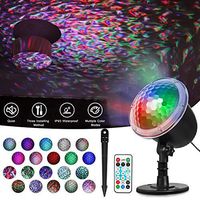 Zeonetak Water Wave Night Light Projector, Colorful Automatically Moving Waterproof LED Projector Lamp Remote Control Timer Sleep Soothing Baby Room Holiday Projector for Home Party Wedding Decoration