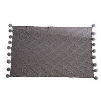 Theoylos Knit Throw Blanket Warm Soft Sofa Blanket All Season Pompom Knit Throws Luxury Comfort Blanket Gray