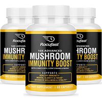 Immune Support Immunity Booster Mushroom Supplement for Immune Boost - 10 Organic Mushrooms - Reishi, Lions Mane, Cordyceps, Chaga, Turkey Tail, Maitake, Shiitake & More - 3 Bottles