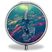 IMLONE Pill Organizer, Customized Anime Art Pill Boxes with 3 Components for Purse