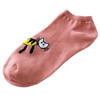 Clearance!!Swyss Cute Pattern Cartoon Sock,Ladies Cat Embroidery Shallow Mouth Socks For Girls (Pink)