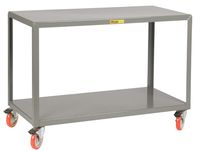 Little Giant IP-3060-2-TL Steel Mobile Tables with Total Lock Casters, 1000 Capacity, 60" Length x 30" Width x 34" Height, 2 Shelves