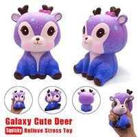 Nesee Slow Rising Toy, Super Cute Galaxy Deer Squishy Cream Scented Simulation Cute Animal Squeeze Toys for Collection Gift, Decorative props Mini or Stress Relief (Pink)