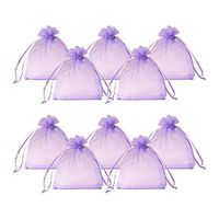 PandaHall Elite 200 Pcs 4.7x3.9 Inch Purple Drawstring Organza Gift Bags Candy Favor Bags Jewelry Pouches for Wedding Party Favors Christmas